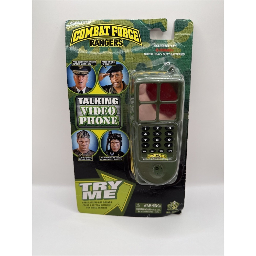 Vintage 90s Combat Force Rangers Talking Video Phone‎ Toy MOC New Sealed 30631